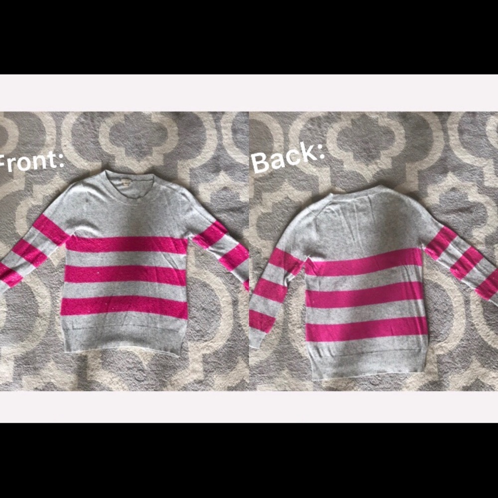Gray and pink J crew sweater